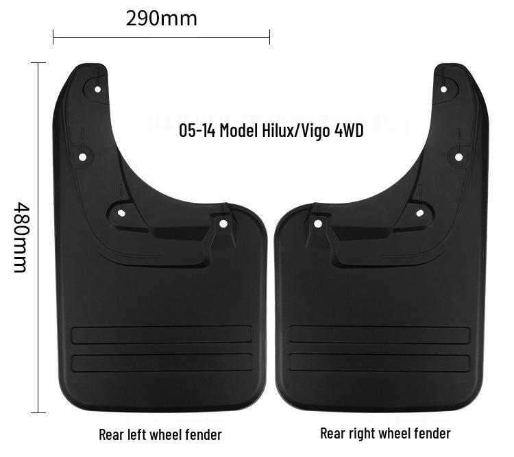 Leather Mud Flaps for Toyota Hilux Vigo 4WD (2005-2014)