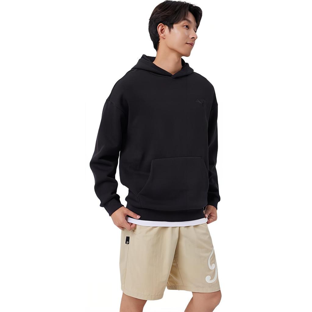 Puma FW24 Sports Casual Fleece Warm Loose Hoodie Men Hoodies Black 686854-01