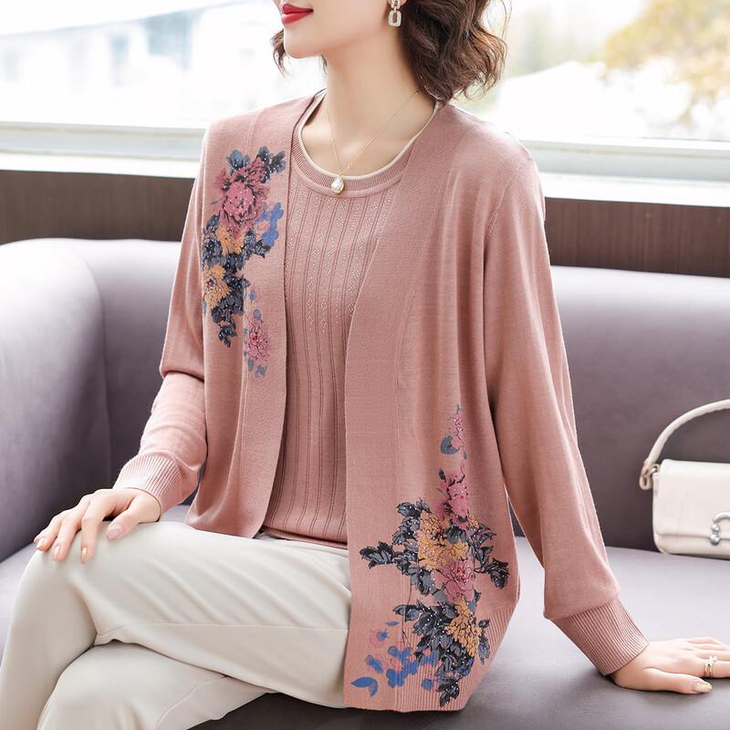 

BAOLIANDUO Women s Mid-Aged Jacquard Knit Casual Set 2XL