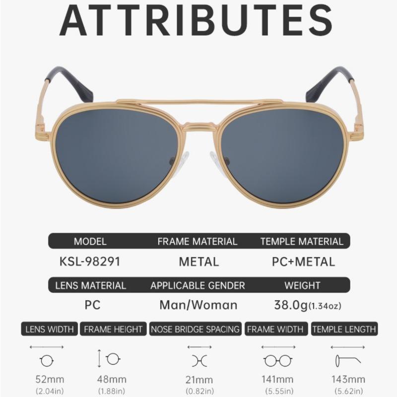 Non-polarized Classic Retro Double Bridge Round Sunglasses for Men Women Driving Sunglasses