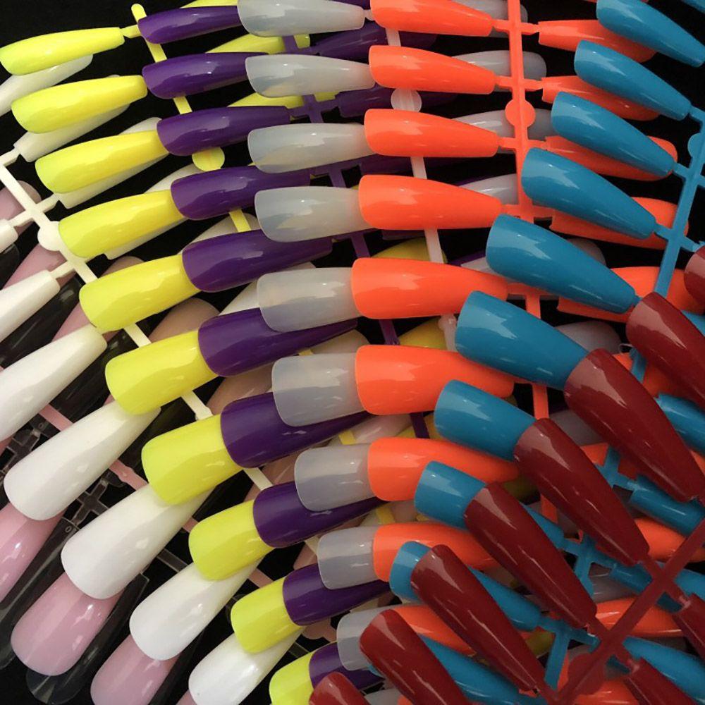 24Pcs/Set Acrylic Full Cover Manicure Nail Tips False Nails Coffin Fake Nail Ballerina Nail