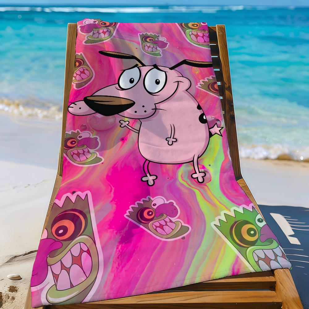 C-Courage the C-Cowardly-S Dog Towel For Swim Yoga Gym Quick Drying Soft and skin-friendly Beach Towels All-Season