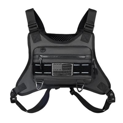 Peito esportivo respirável Bolsa Colete de corrida frontal reflexivo resistente à água Bolsa para homens