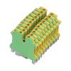 50Pcs Grounding Terminal Pure Copper DIN Rail Mounted Earth Terminal Block Yellow Green TYP USLKG‑3