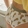 Japanese-Inspired Red Cat Skull Cartoon Mid-Waist Cotton Women's Sporty Fashion Panties
