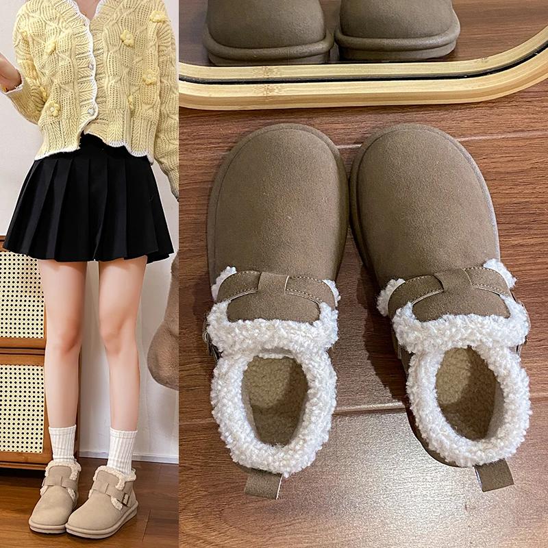 

Women s Boots Winter Plush Warm Cotton Shoes Outdoor Non Slip Snow Boots Plush Casual Ankle Boot Women Winter Boots Botas Mujer 35 малиновый