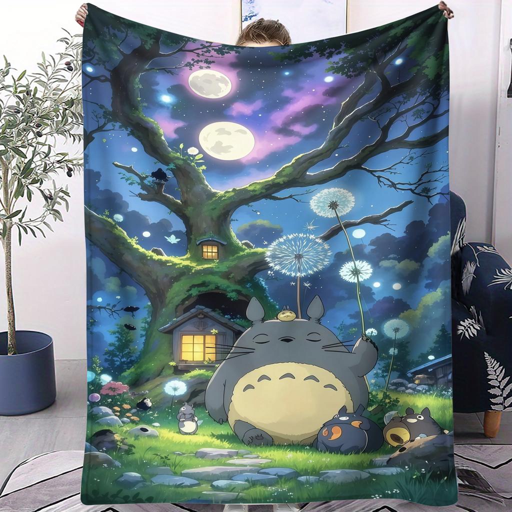 Hayao Miyazaki Classic Anime Blanket For Office Travel Comfort Leisure Camp Travel Multifunctional Universal Blanket Fan Gift