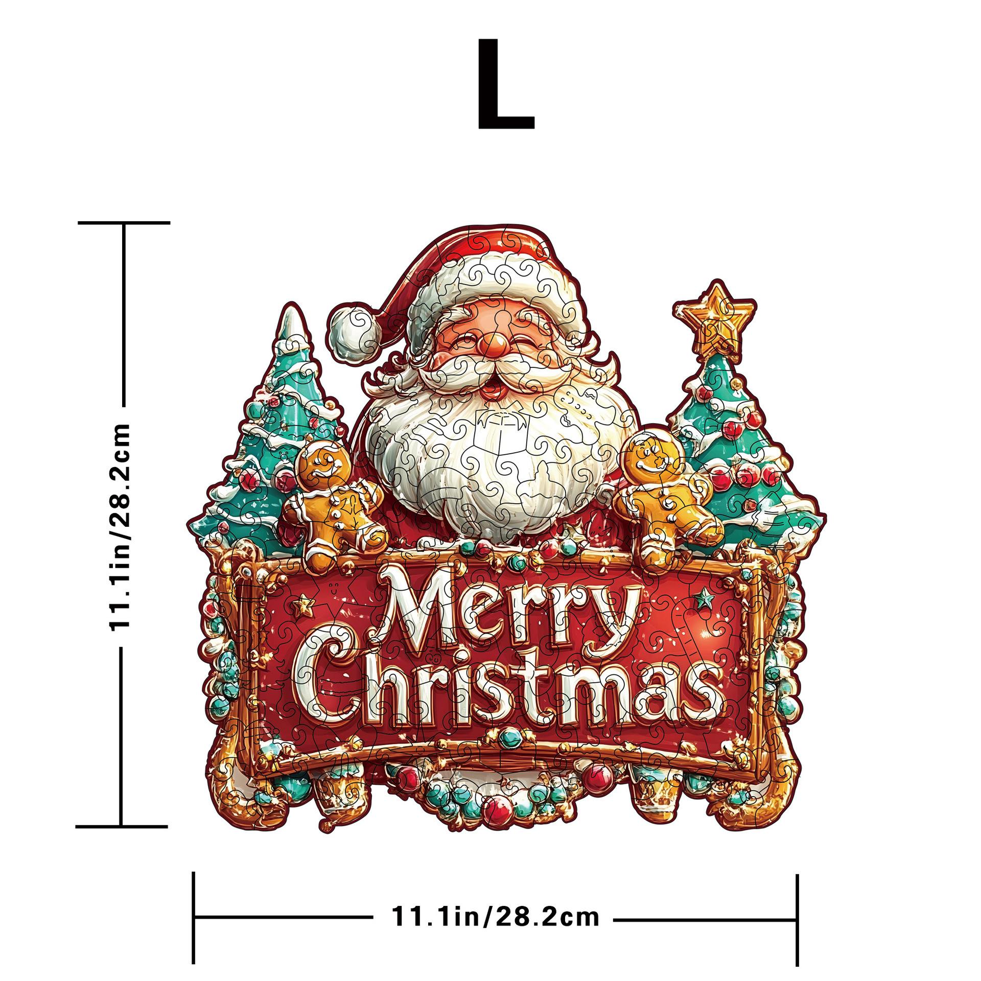 Santa Claus Puzzle Toy Wooden Special-Shaped Puzzle Piggy Bank Hand Puzzle