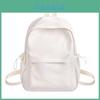 College Girls Solid Color Backpack With Cotton Linen Material And Breathable Design For Daily School Use