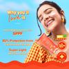 Aqualogica Detan+ Dewy Sunscreen SPF 50+ PA++++ with Cherry Tomato & HA - 80 g | Broad Spectrum SPF 50+ PA++++ | UVA/B & Blue Light Protection |