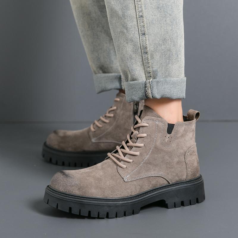 Herren Leder Wasserdicht Schnürstiefel Chukka Knöchelstiefel Oxford Business Schuhe Lässig Arbeit Alltagsschuhe für Herren