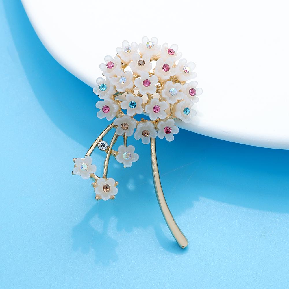 Rhinestone Dandelion Brooch Fashion Flower Pin 2 Colors Available High Quality New 2023