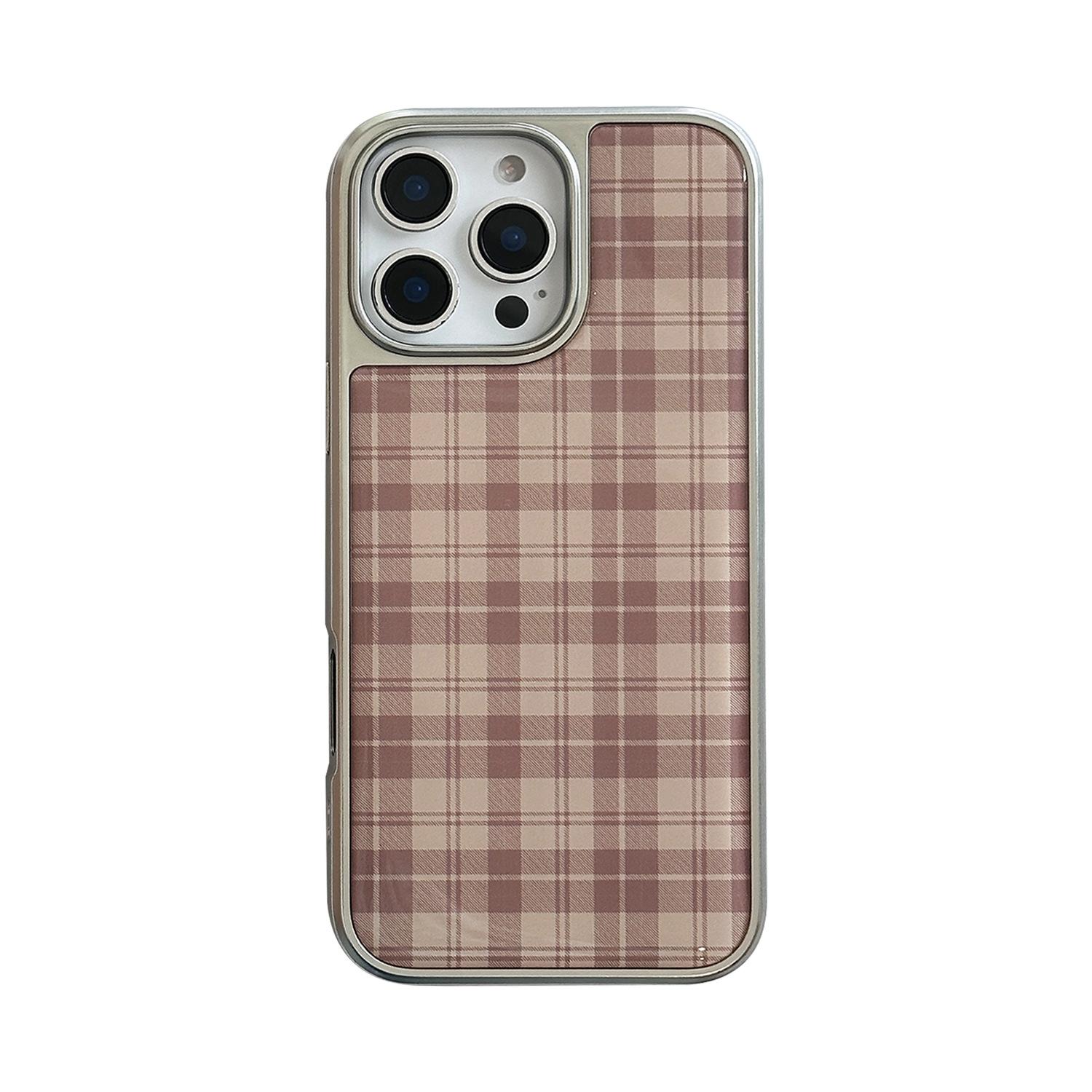 

Vintage Brown Checkered Case for iPhone 17 iPhone 17 Pro Max iPhone 17 Pro Max