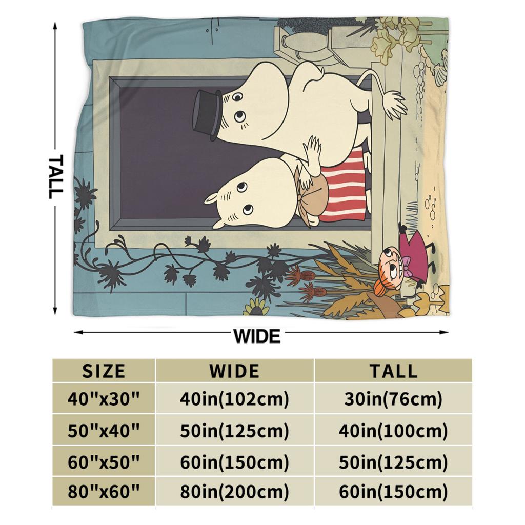 Coperta Morbida Moomin Carina per Divano Letto Coperta da Viaggio Casual Campeggio Invernale Flanella Copriletto