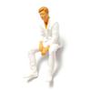 Decorative Resin Miniature People Models 1:64 Size Sitting Figure Sculpture Suitable for DIY Projects & Family Activity