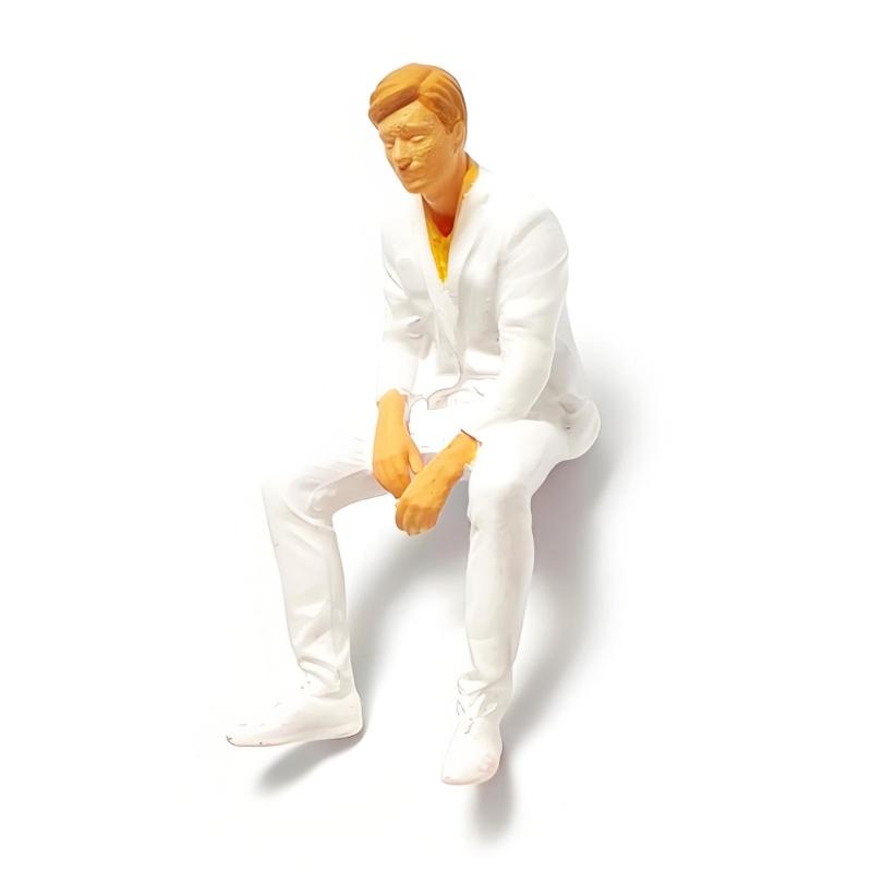 Decorative Resin Miniature People Models 1:64 Size Sitting Figure Sculpture Suitable for DIY Projects & Family Activity