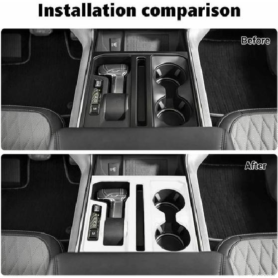 Interior Gear Shift Level Cup Holder Panel Trim Cover For Ford F150 + White