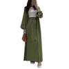 2025 Spring New European and American Amazon Foreign Trade Cross-Border V-neck Long sleeve Fashion Casual Half-Length Long dress Two-piece Set