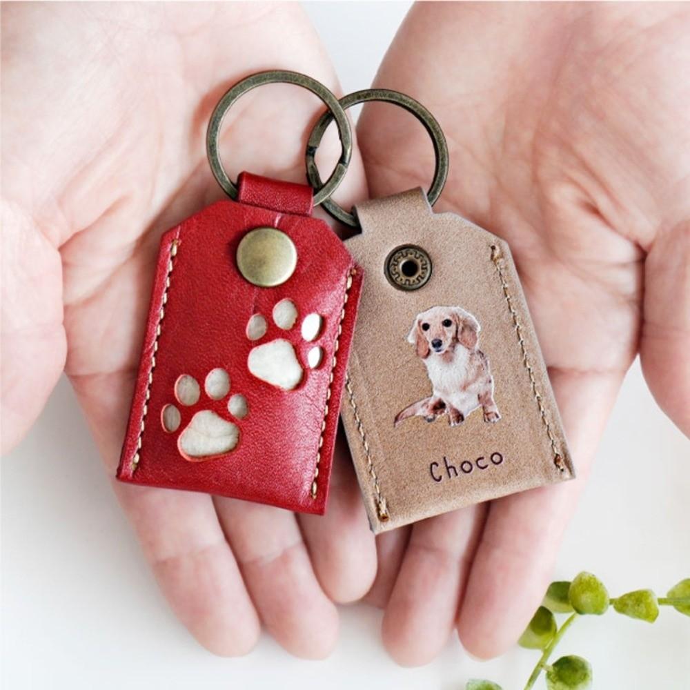 Puppy Pet Hair Keychain Keyring Dogs Paw Pendant Pet Hair Storage Bag Pet Lovers