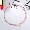 Lokaer Fashion Bohemia Double Layer Stainless Steel Heart Charm Bracelets For Women Rose Gold Plated Chain Link Bracelet B18197