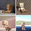 Car Ornaments For Dashboard Shaking Feet Wooden Doll With Magnetic Base 12 Changeable Expression Cute Accessories Auto Interior