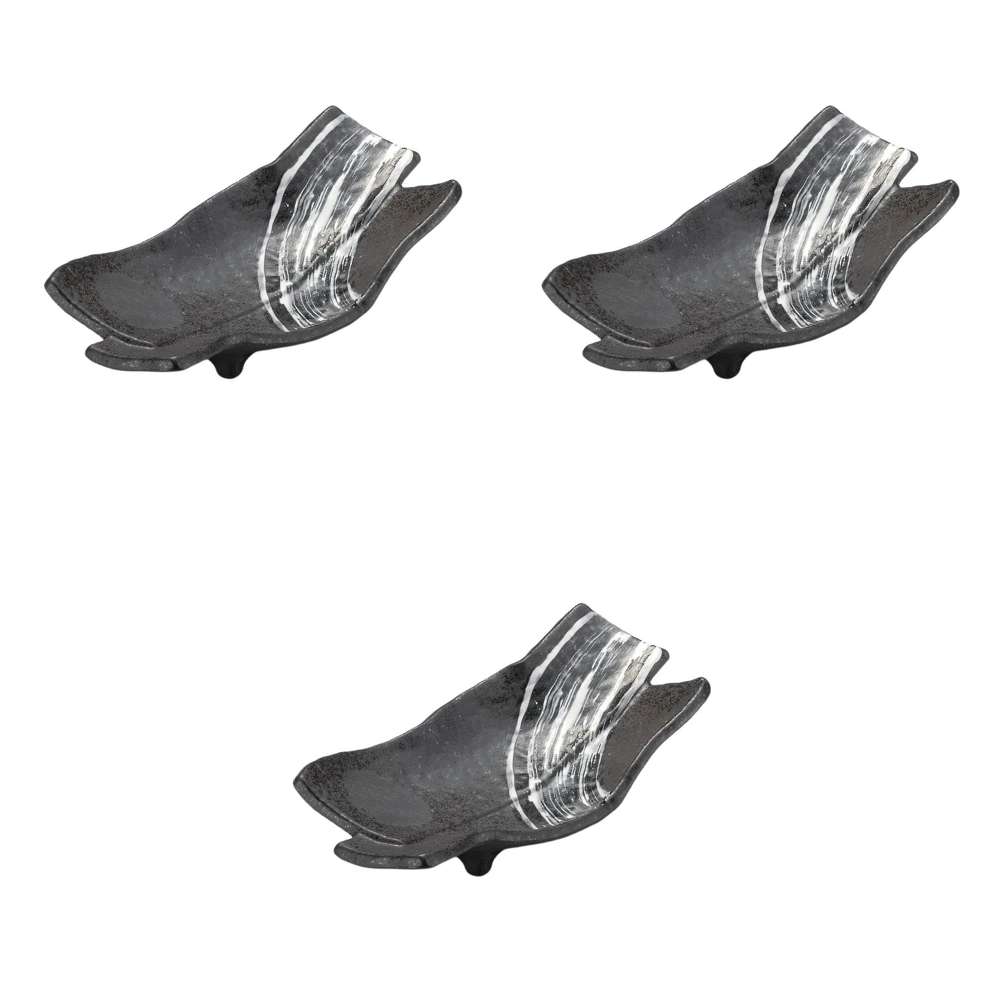 

Набор из 3 белых сервировочных мисок из карбонизированной глины x x Тарелка неправильной формы Setomonohonpo (средний) (606002) [30 14.5 6.2 см] (очень большой)