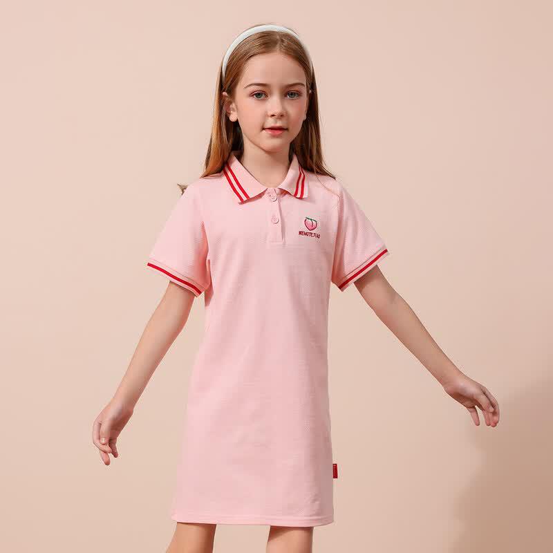 

Mongtemiao Girls Embroidered Polo Dress 140