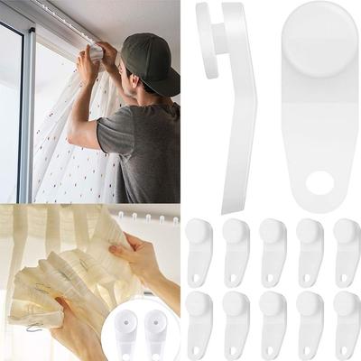 50 Pcs Plastic Curtain Track Clips Durable Drapery Hooks Easy To Use Curtain Accessories  Bedroom