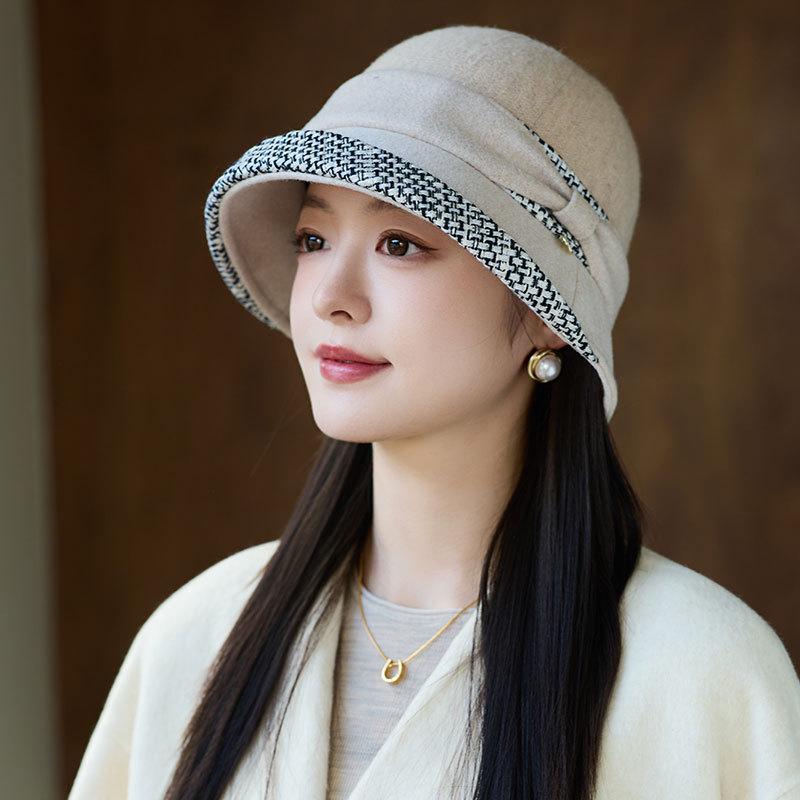 New Wool Retro Fashion Bucket Hat Autumn and Winter Women's Warm Fashion Basin Hat