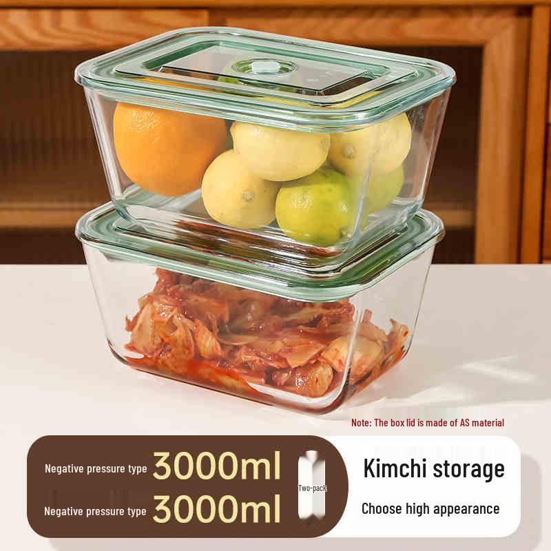 Sheng Bangrong Szklany hermetyczny pojemnik na żywność do mikrofalówki do przechowywania i utrzymywania świeżości, lunchbox na Kimchi i warzywa marynowane