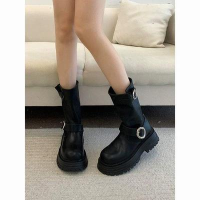 Brown Retro American Thick-soled Heightening Martin Women's 2025 New Versatile Autumn Thin Short Boots