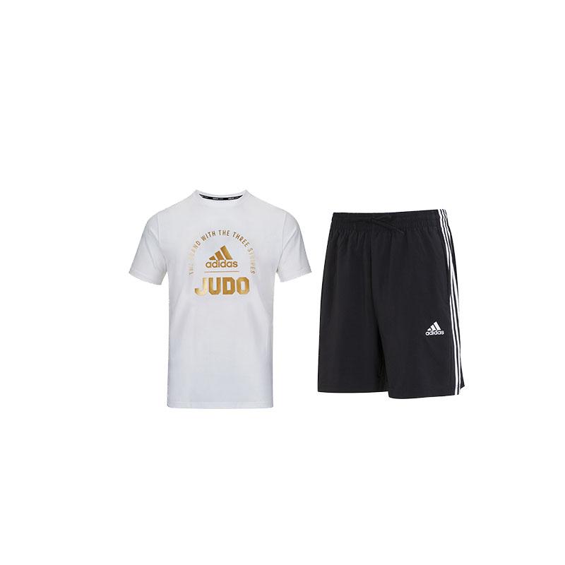 

Adidas Round Neck Pullover Short Sleeve T-Shirt Loose Simple Thin Breathable Running Shorts Casual Sports Set Men Sports Set ADICLTS21J-WG+IC1484 S