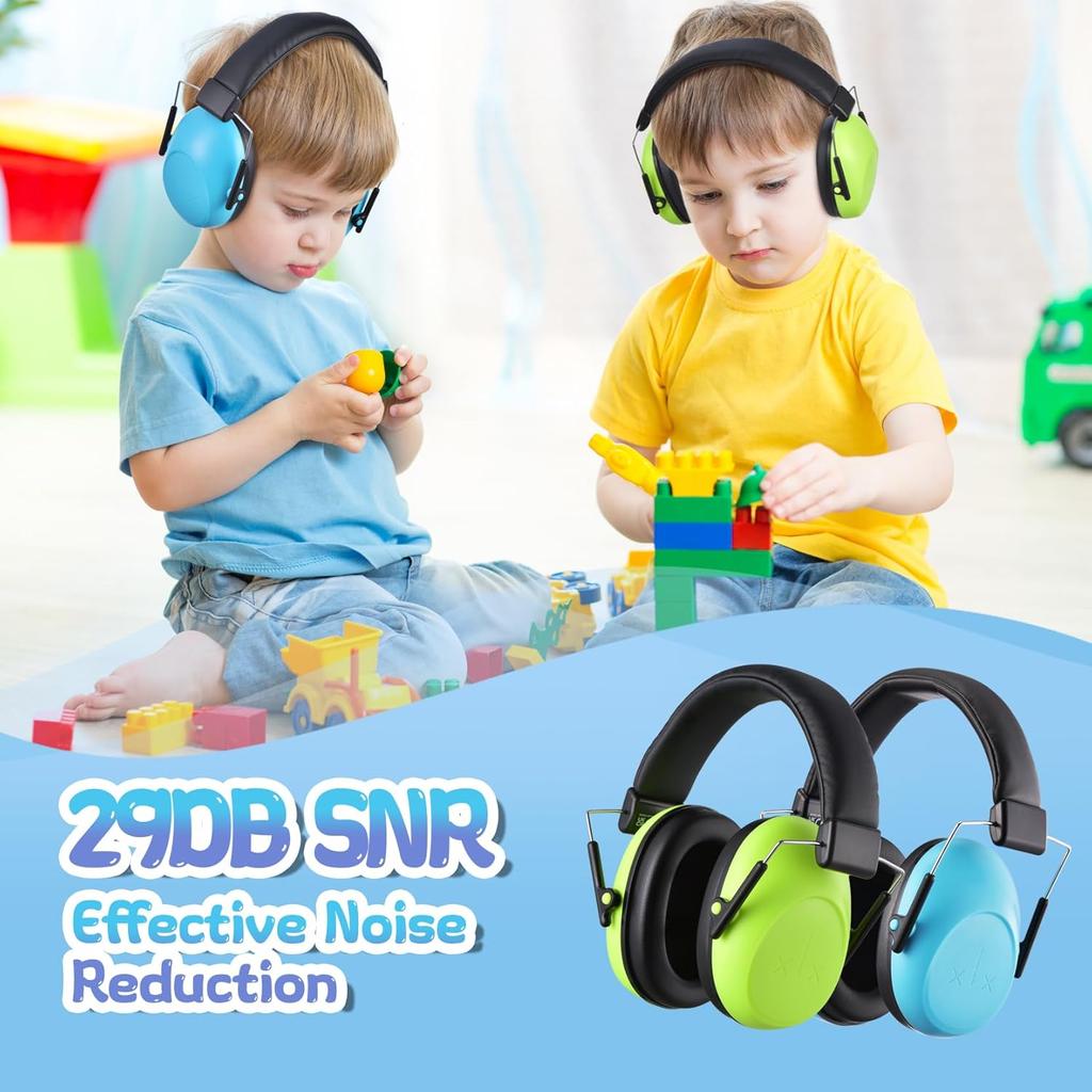 2 Packs Kids Hearing Protection Earmuffs, SNR28dB Kids Noise Cancelling Headphones, Noise Reduction Earmuffs for Autism Sensory & Concentration,Ear