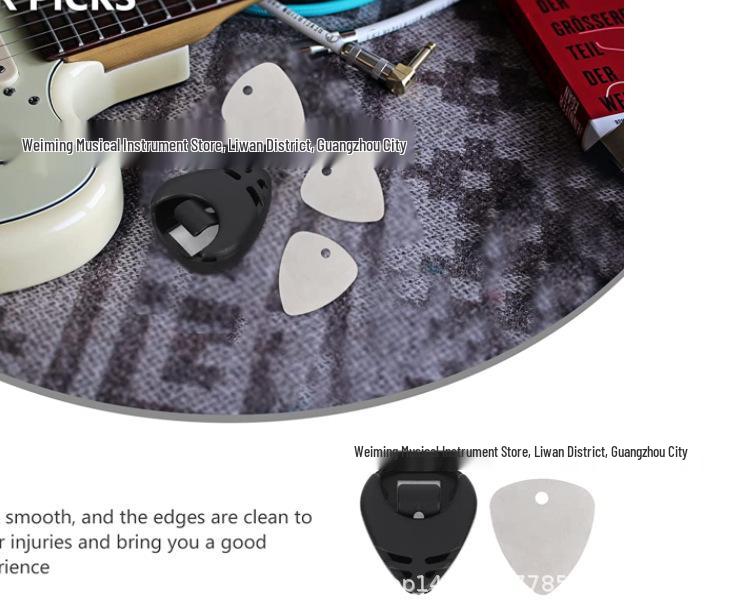 Wooden Folk Guitar Picks & Stainless Steel Electric Bass Picks with Holes