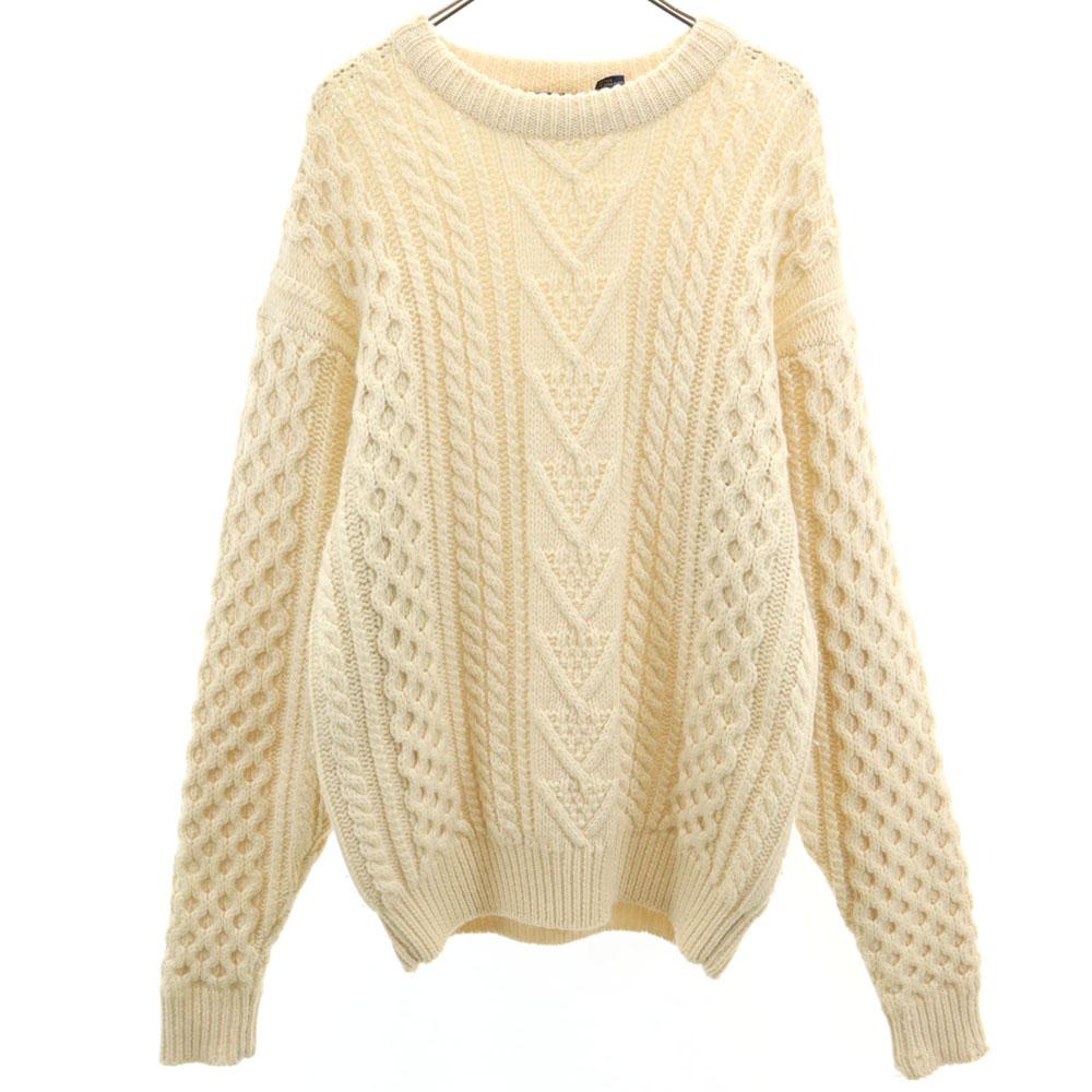 

ALLEN JOLLY 80s 90s Wool Old Long sleeve sweater XL White knit Men s Used