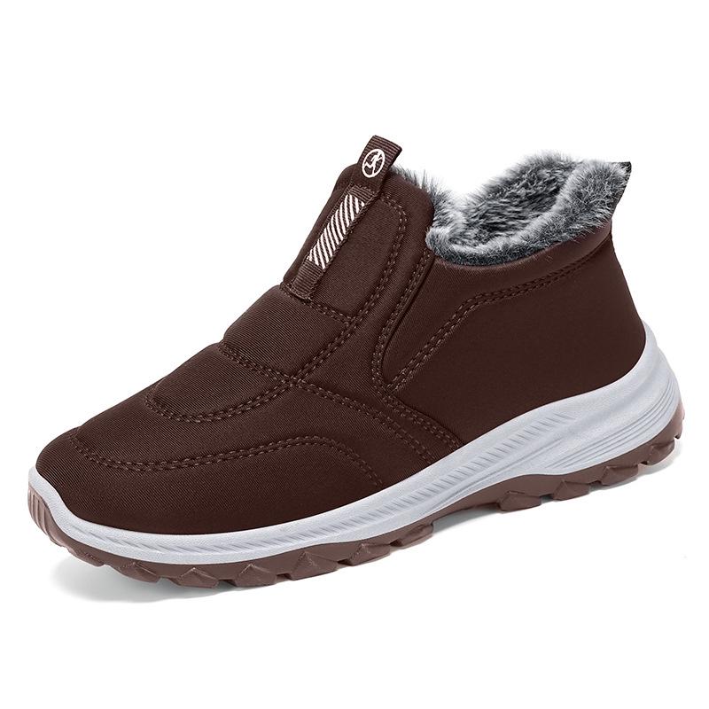 Women's Winter Thick-Soled Cotton Boots with Plush Lining, Warm Plus-Size Option for Couples, One-Piece Design.