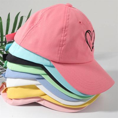 Casual Soft Top Sunshade Baseball Caps Cute Love Paw Print Wide Brim All-Match