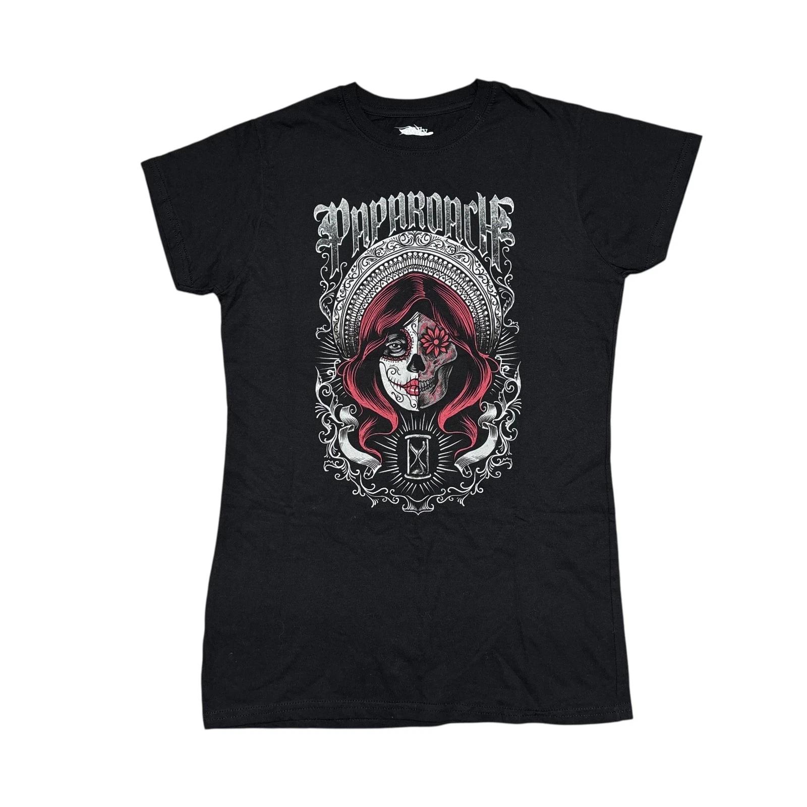 Papa Roach Shirt Black Womens Top Baby Tee Metal Alt Rock Band Tee Tour Concert S