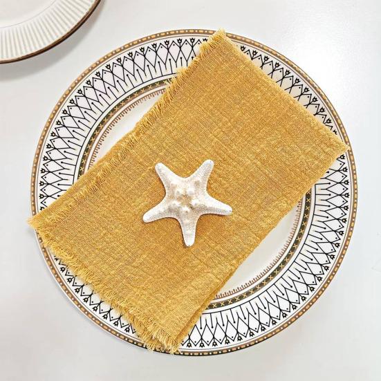 Nordic Fringed Cotton Napkin Tassel Dinner Napkins for Wedding Party Soft Absorbent Reusable Elegant Table Decor for Home Restaurant
