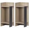 Modern Grey Nightstand with Open Shelf, Set of 2 in Chipboard for Bedroom and Living Room, 27x25x60cm