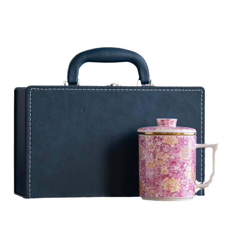 Enamel Ceramic Mug Office Creative National Trend Tea Cup Cultural Box Holiday Practical Gift