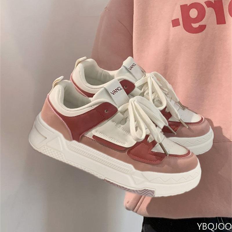 Fashion Thick Soled White Shoes for Women's Autumn Spring Casual Sports Shoes New Versatile Simple Comfortable Daily Board Shoes