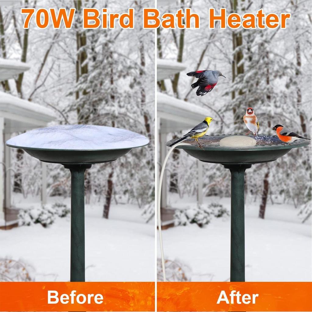 Bird Bath Water Heater Bird Waterer Heater Smart Pond Deicer For Winter Pond Fountain Garden Lawn Patio Backyard Poultry Coop