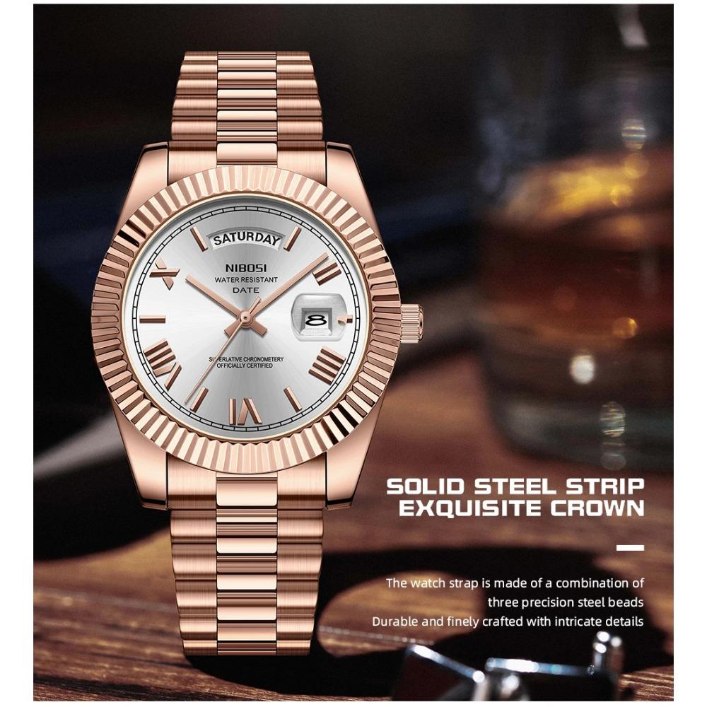 Luxus Edelstahl Quarzuhren für Herren Luxus Datumsanzeige Leuchtend Mode Herrenuhr