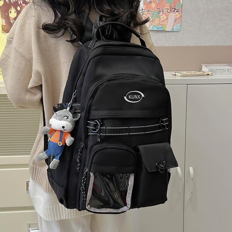 New schoolbag ins niche college style junior high school students versatile large-capacity backpack college backpack
