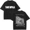 Camisetas Vintage Lavadas com Estampa Gráfica Tame Impala Oversized Street Y2k Roupas Masculinas Camiseta Pop Rock Masculino Feminino Moda Camiseta Retrô