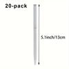 Set of 20 Elegant Silver Stainless Steel Ballpoint Pens - Durable, medium nib, twist-top design, smooth writing, perfect for off