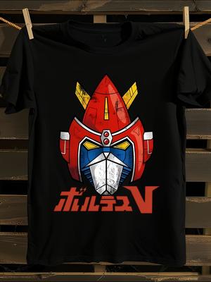Black Chogokin Vintage Voltes V Anime T-shirt