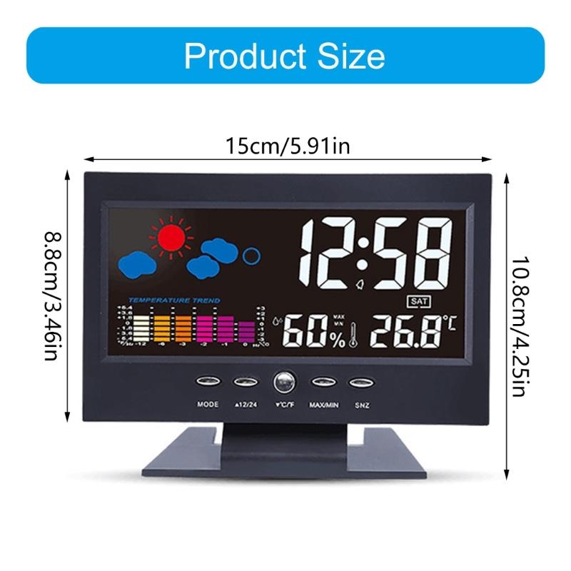 Cyfrowe higrometry termometry stacje pogodowe na ścianę ze wskaźnikiem poziomu komfortu i alertem trendu temperatury