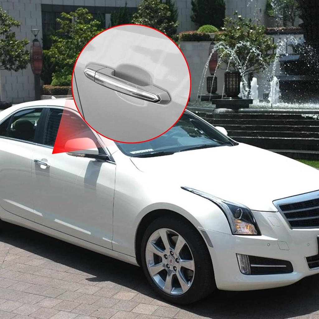 Front Driver Side Door Handle Lock Cover Cap Compatible with Cadilac ATS CTS XTS XT5 CT6, Automotive Exterior Door Handles Lock Bezel Cover Cap